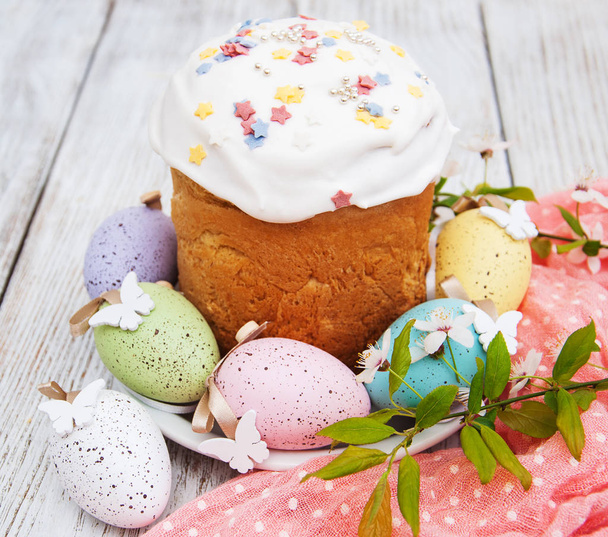 Easter bread and eggs - Photo, Image
