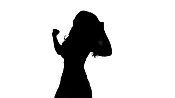 Sexy bailarina sombra, silueta - Metraje, vídeo