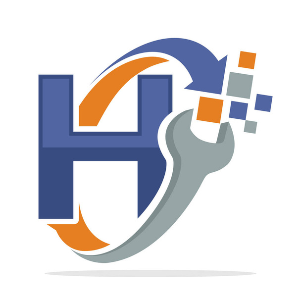 H の文字の組み合わせでの修復事業のロゴ アイコン - ベクター画像