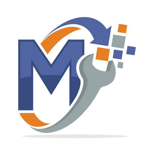 ikona logo dla firmy naprawy z kombinacji litera M - Wektor, obraz