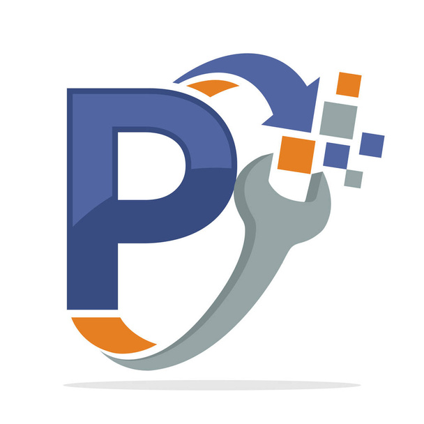 icon logo icon for repair business with combination of letter P - Vector, Image