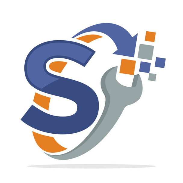 icono icono del logotipo para el negocio de reparación con la combinación de la letra S
 - Vector, imagen