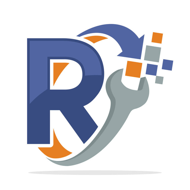 R の文字の組み合わせでの修復事業のロゴ アイコン - ベクター画像