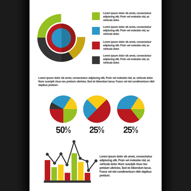 statistieken gegevens bedrijfsrapport - Vector, afbeelding