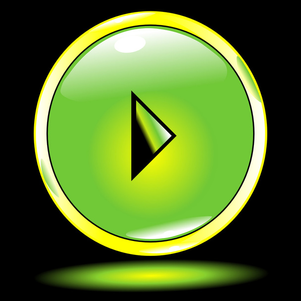 Green button play - Вектор,изображение