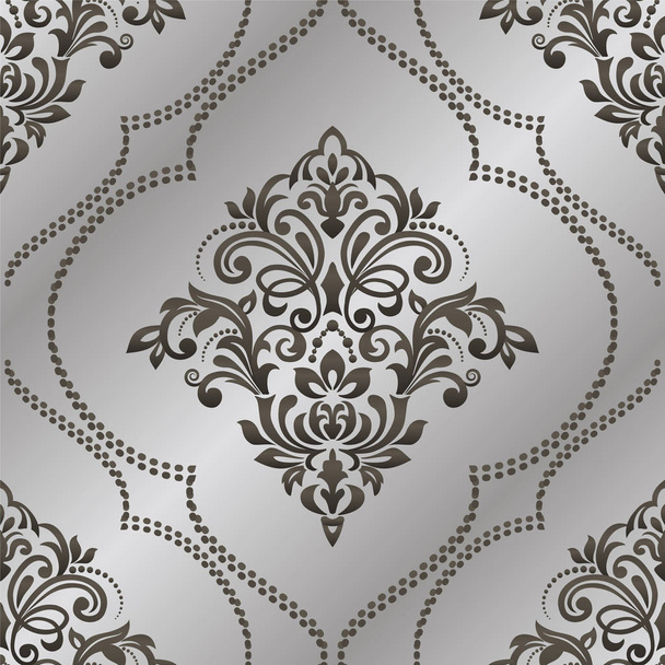Seamless background of silver color in the style of baroque. Vec - Вектор, зображення
