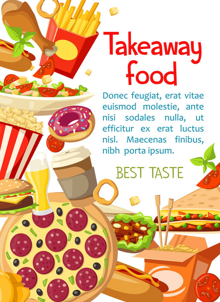 Vector takeaway fastfood meals poster - Vector, Image
