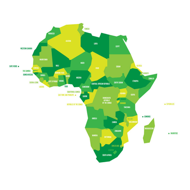 Πολύ απλοποιημένος διανυσματικός infographic πολιτικός χάρτης της Αφρικής - Διάνυσμα, εικόνα