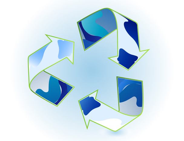 Reciclaje azul
 - Vector, Imagen