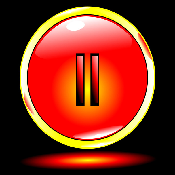 κόκκινο κουμπί Παύση - Διάνυσμα, εικόνα