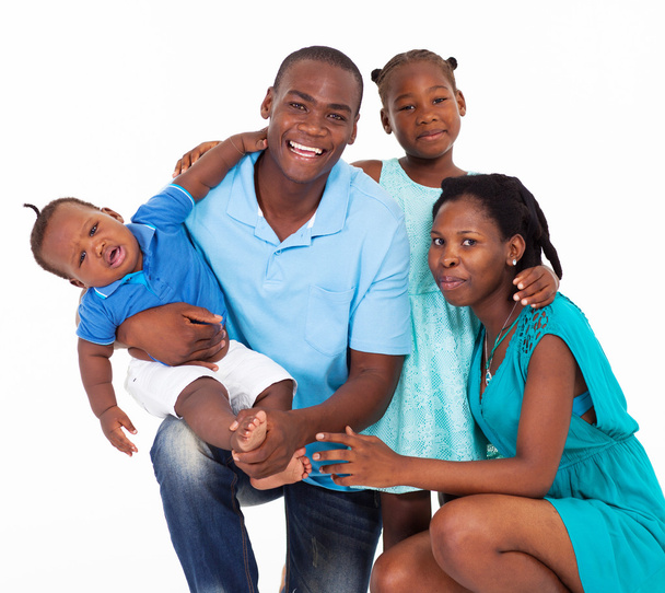 Happy afro american family isolated on white - Valokuva, kuva