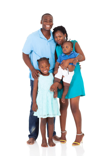 Happy african american family full length portrait - 写真・画像