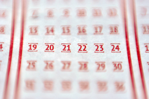 Markering op loterij Ticket nummer - Foto, afbeelding