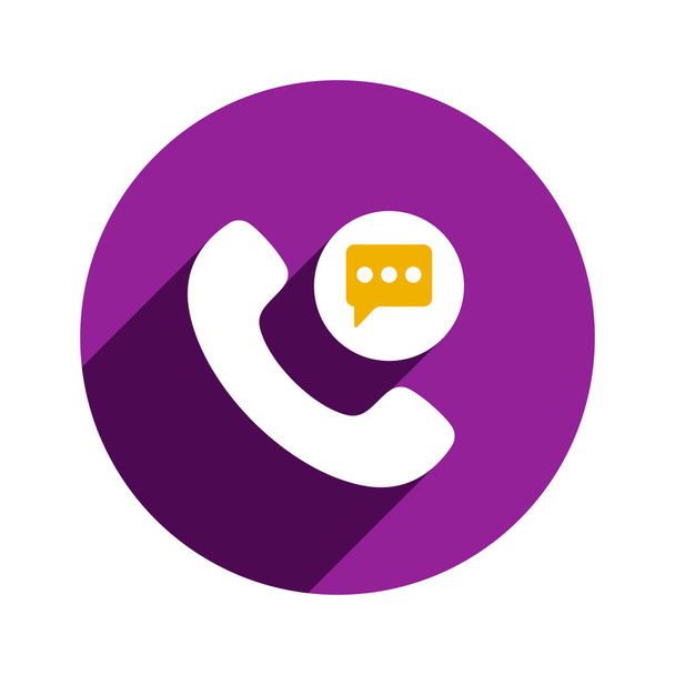 Chat comunicación manejar auricular teléfono voz burbuja teléfono icono
 - Vector, Imagen