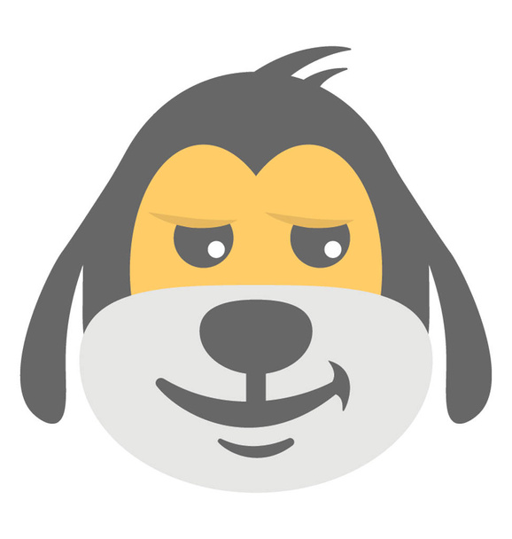 A dog face smiley expressing being happy  - Vector, Image