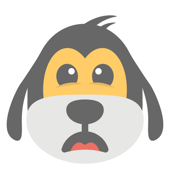 A dog face smiley expressing being sad - Vector, afbeelding
