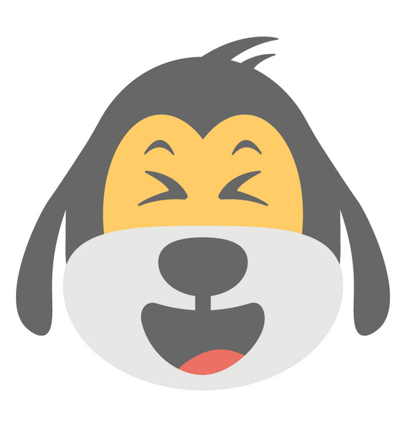 A dog face smiley expressing being happy  - Vector, afbeelding