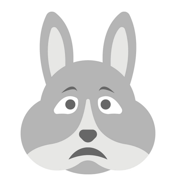 A smiley with long ears symbolising bunny emoticon - Wektor, obraz