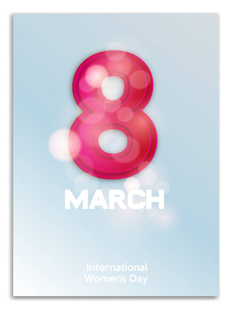 8 Μαρτίου. Διεθνής Ημέρα γυναικών. 8 Μαρτίου σε θολή φόντο - Διάνυσμα, εικόνα