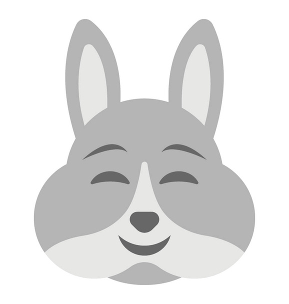 A smiley with long ears symbolising bunny emoticon - Vettoriali, immagini