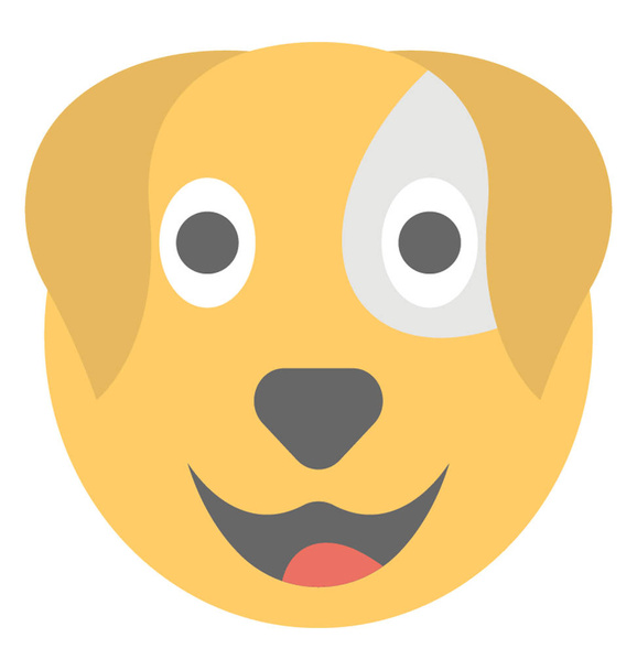 A dog laughing expression shown via smiley - Vetor, Imagem