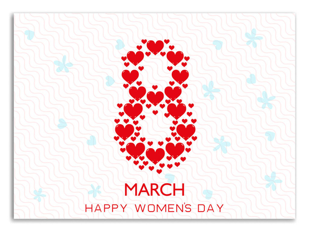 8 March Womens Day 8 march from hearts - Vector, Imagen