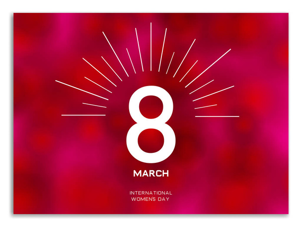 8 March Womens Day sign icon. Holiday symbol. 8 march Icon on blurred background. Vector 8 march - Vector, Image