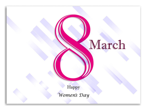 8 maart Vector Illustratie Poster sjabloon in papier knippen stijl met de inscriptie 8 maart internationale dag van de Womens op creatieve achtergrond - Vector, afbeelding