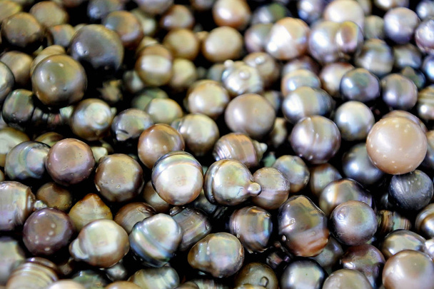 Tahitské perly černé pozadí  - Fotografie, Obrázek