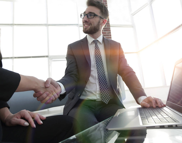 Successful businessmen handshaking after good deal. - Фото, зображення