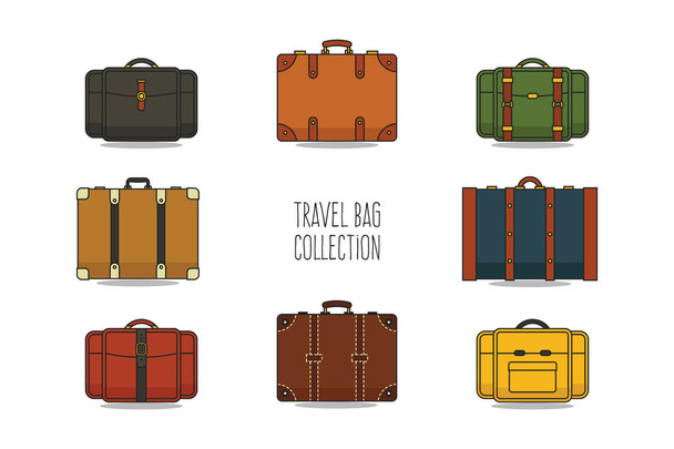 Colourful Travel bag collection - Vector, Image