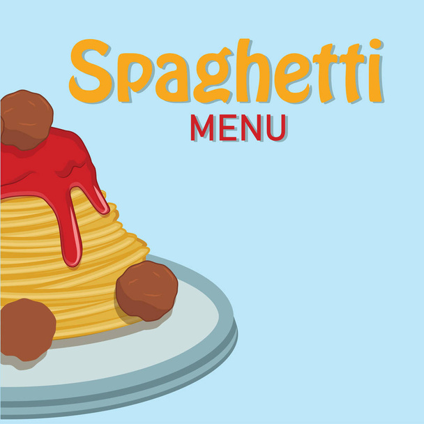 Spaghetti Menu Spaghetti Background Vector Image - Vektör, Görsel