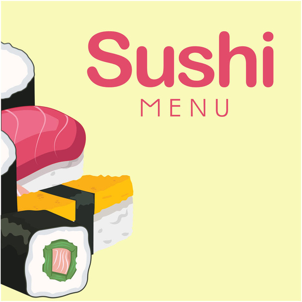 Sushi Menu Sushi Background Vector Image - Vector, Imagen