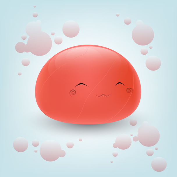 Cute red face. Vector illustration. - Vector, Image