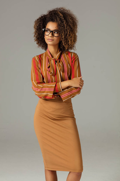 black woman wear glasses  - Fotografie, Obrázek