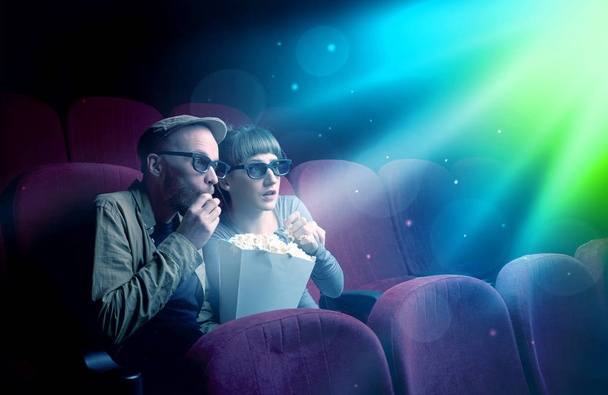 Teenager couple watching movie  - Foto, Imagem