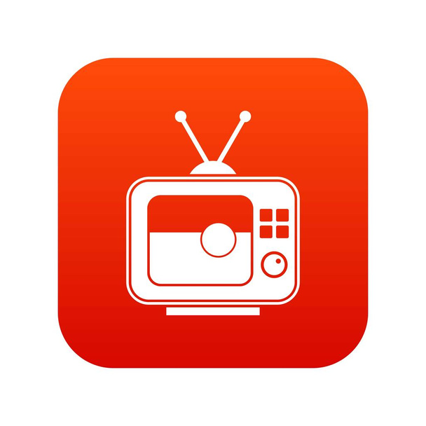 Футбольный матч на ТВ значок цифровой красный
 - Вектор,изображение