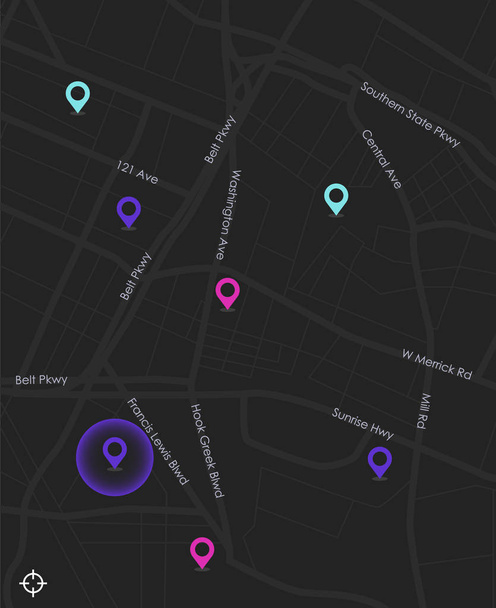 Приборная панель темы творческой инфографики навигации по карте города. Векторная иллюстрация
. - Вектор,изображение