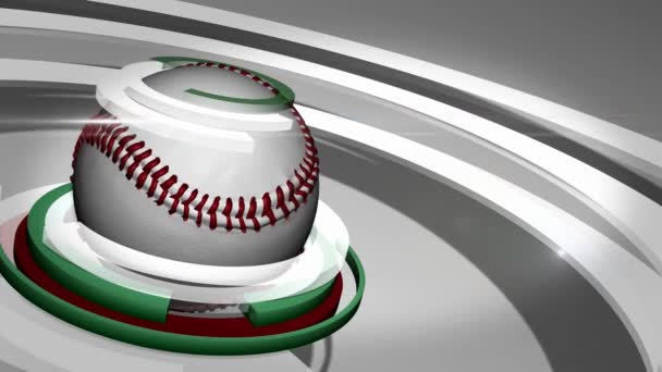 Spinning baseball na tle styl wiadomości - Materiał filmowy, wideo