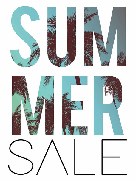 Summer california tumblr backgrounds set with palms, sky and sunset. Summer placard poster flyer invitation card. Summertime. - Vektor, Bild
