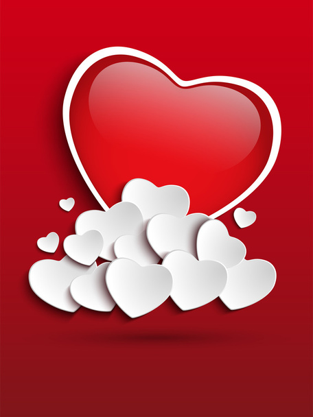 Valentines Day Heart Clouds - Vector, Image