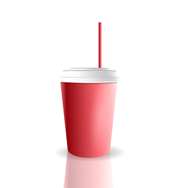Bebida de soda en taza de papel
 - Vector, Imagen