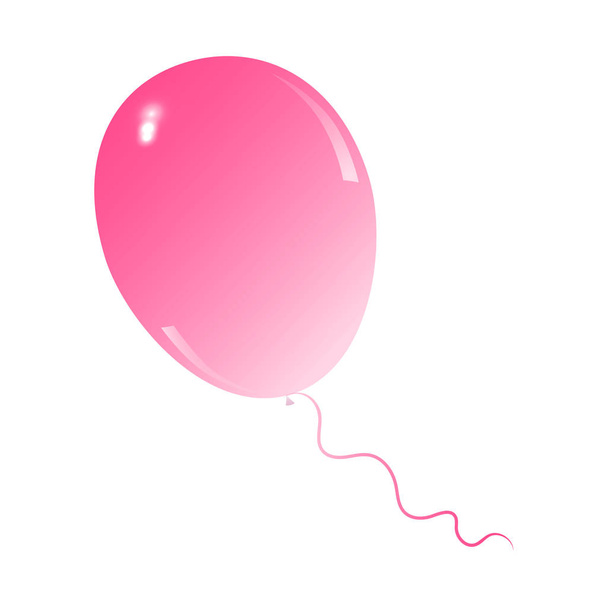 Kinder roze lucht ballon vakantie geïsoleerd - Vector, afbeelding