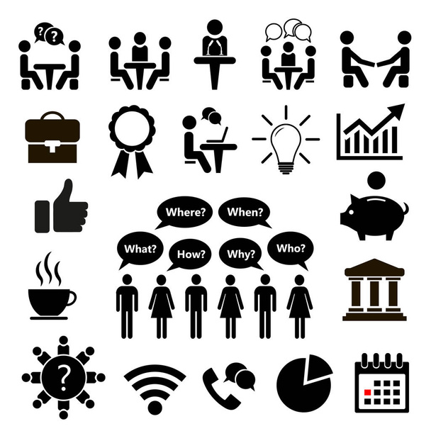 Set of icons for business. Icon Conference. Vector illustration. - Vector, Image