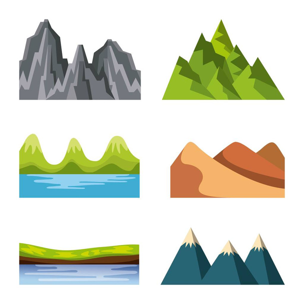 icons set landscape - Vector, Image