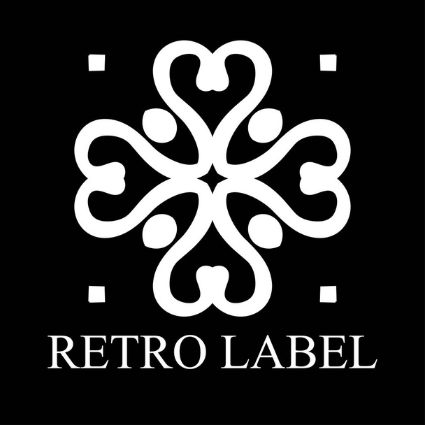 Plantilla de logotipo blanco ornamental vintage con texto. Ilustración vectorial
 - Vector, imagen