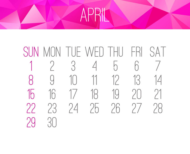 Year 2018 April calendar - Вектор, зображення