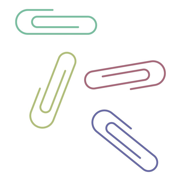 Icono de clip de papel, estilo plano
 - Vector, imagen