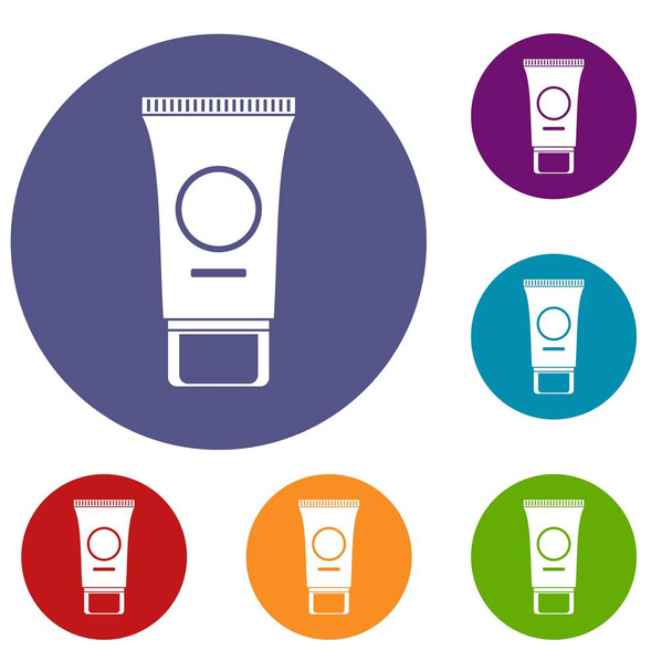 Cosmetic cream tube icons set - Vector, afbeelding