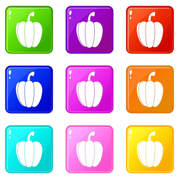 Pepper icons 9 set - Vetor, Imagem